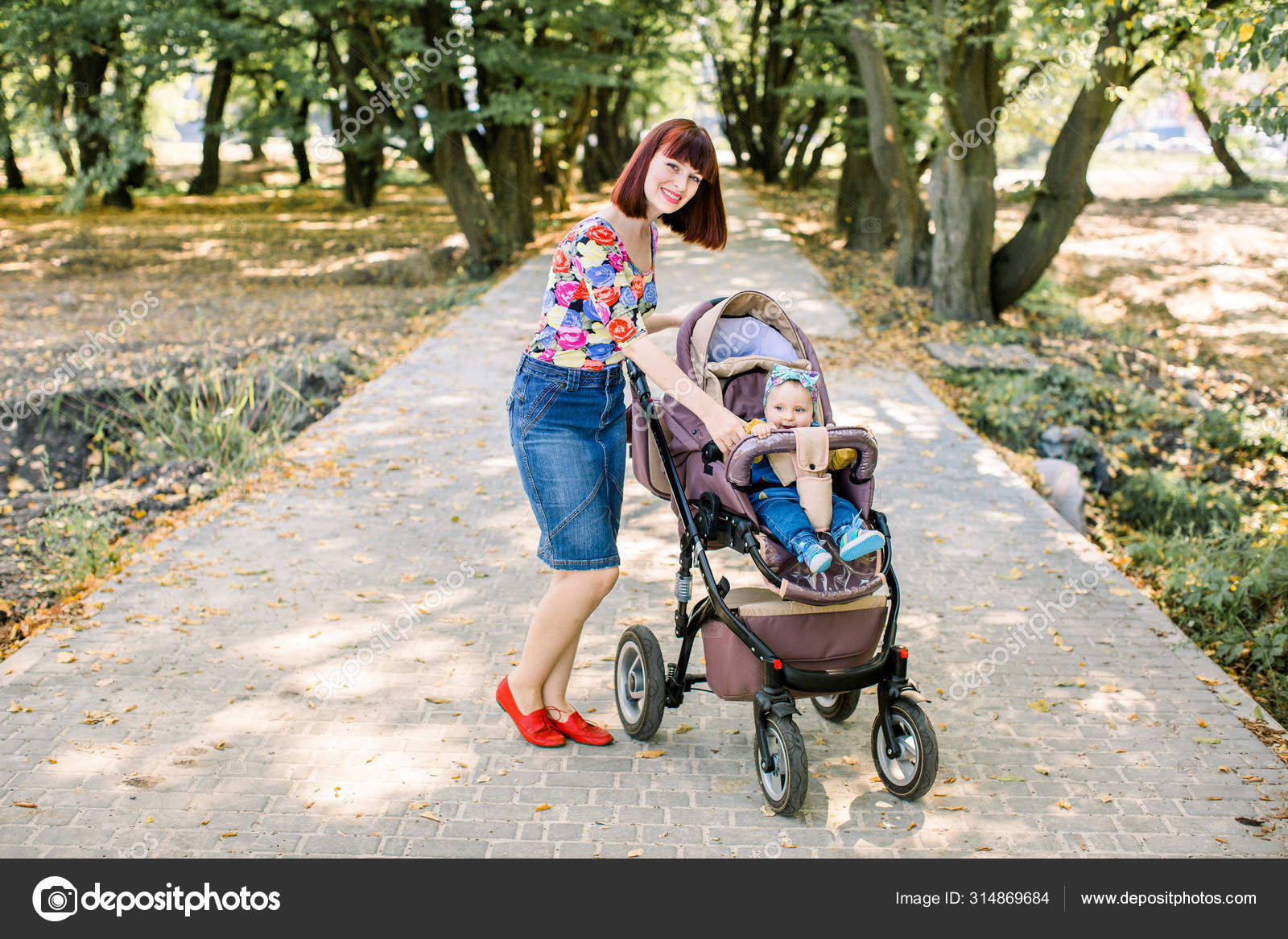 baby stroller family