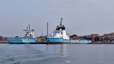 Mavi deniz gemileri Port, Faaborg, Danimarka