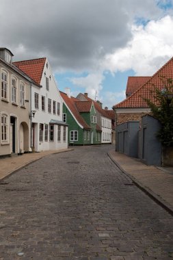 Boş sokak eski bölümü Aabenraa, Danimarka