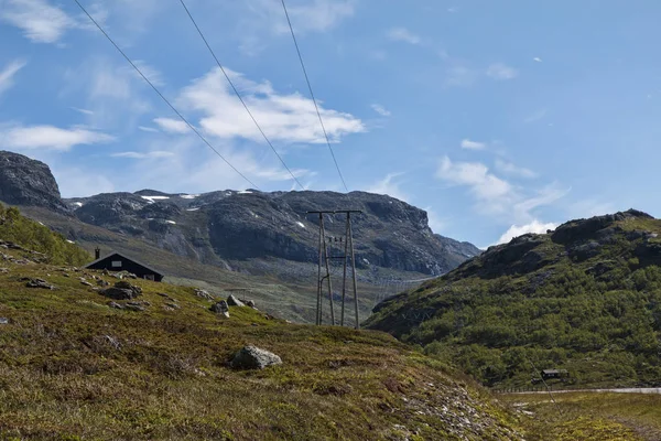 Macht Pylonen Bergen Nabij Sognefjord Noorwegen — Stockfoto