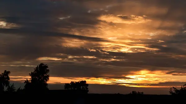 Coucher Soleil Sur Les Champs Près Odder Danemark — Photo