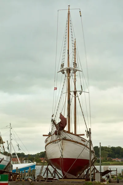 Altes Segelschiff Auf Einer Werft Egernsund Dänemark — Stockfoto