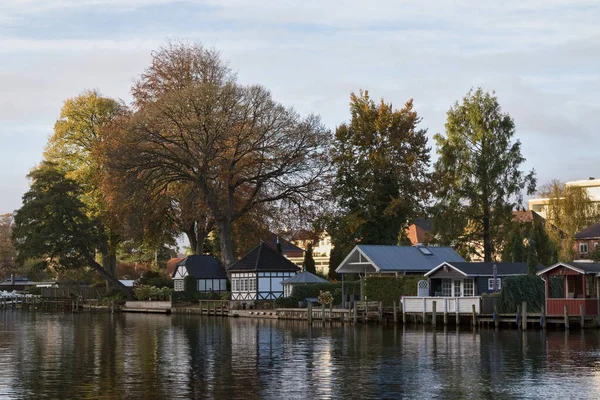 Sunset River Gudenaa Silkeborg Denmark — Stock Photo, Image