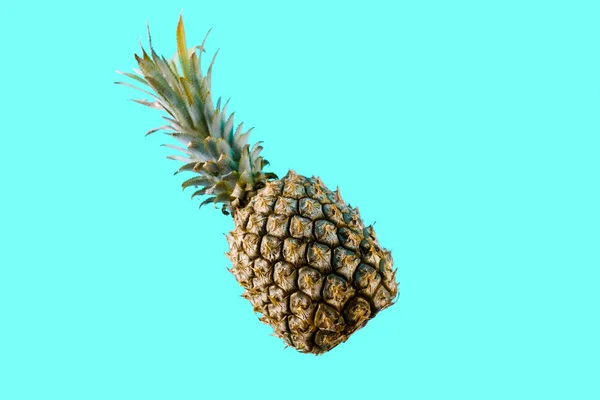 Modèle Été Ananas Sur Fond Bleu — Photo