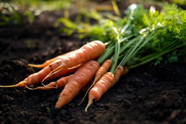 Güneşli bir günde havuç hasadı 