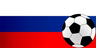 Dünya Şampiyonası futbol Kupası 2018. Rus bayrağı ile futbol afiş veya arka plan için uygundur.