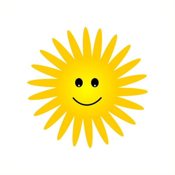 Vector Sonriente Sol Adecuado Para Icono Papel Pintado Banner — Vector de stock