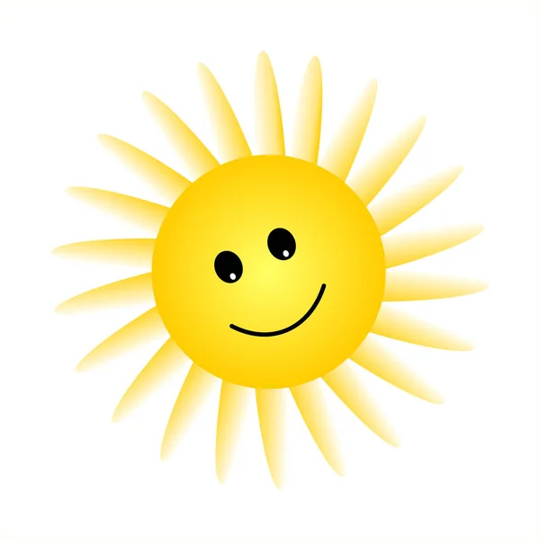 Vector Sonriente Sol Adecuado Para Icono Papel Pintado Banner — Vector de stock