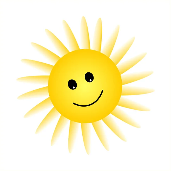 Vector Sonriente Sol Adecuado Para Icono Papel Pintado Banner — Archivo Imágenes Vectoriales