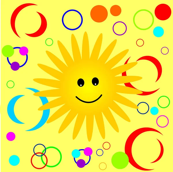 Happy Smiling Sun Path Векторный Фон — стоковый вектор