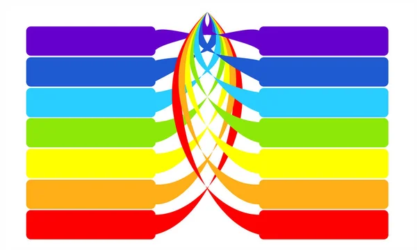Plantilla Infografía Vectorial Para Presentación Gráfico Con Colores Arcoíris Concepto — Vector de stock