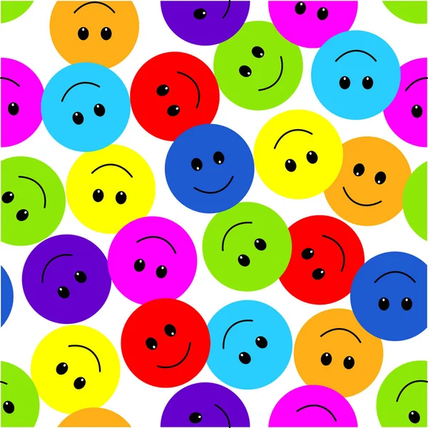Smile Face Seamless Pattern Vector Graphic Background — Stock Vector