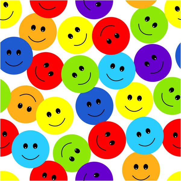 Smile Face Seamless Pattern Vector Graphic Background — Stock Vector