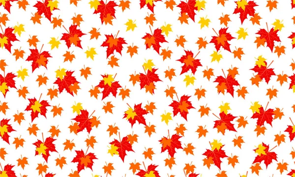 Бесшовный Векторный Фон Осенними Листьями Осенний Узор — стоковый вектор