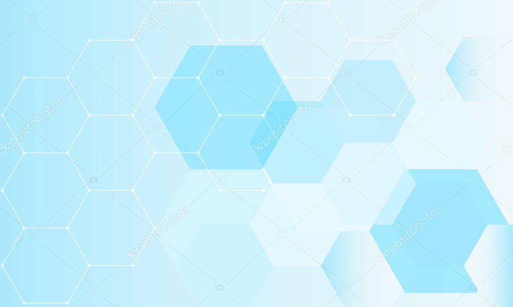 Abstract geometric background with hexagons design. Suitable for medical, science and digital technology pattern.