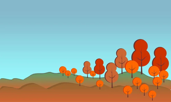 Herbstlandschaft Schöner Hintergrund Cartoon Vektor Illustration — Stockvektor