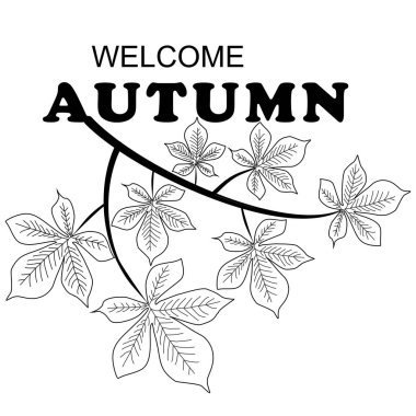 Sonbahar arka plan yaprak ve dal kestane ile hoş geldiniz.