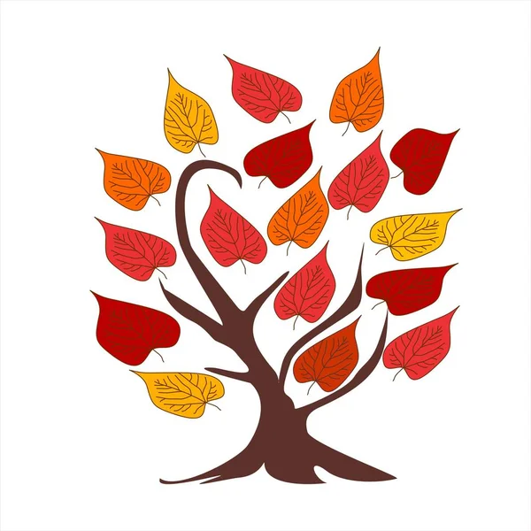 Árbol Otoño Ilustración Gráfica Vectorial Abstracta — Archivo Imágenes Vectoriales