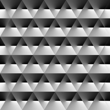 Soyut çokgen siyah-beyaz grafik üçgen desen.