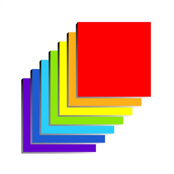 Conjunto Hojas Papel Colores Arcoíris Adecuado Para Icono Banner — Vector de stock