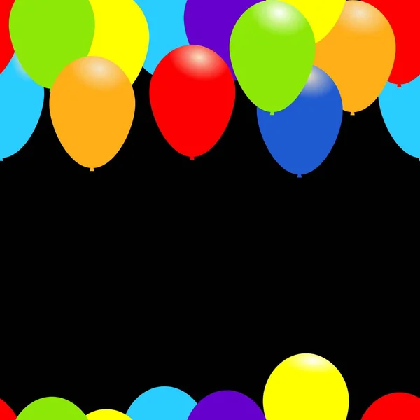 Luftballons Regenbogenfarbe Fröhlicher Gruß Nahtloser Hintergrund Feier Vektor Illustration — Stockvektor