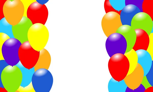 Regenboog Kleur Ballonnen Gelukkig Groet Naadloze Achtergrond Viering Vectorillustratie — Stockvector