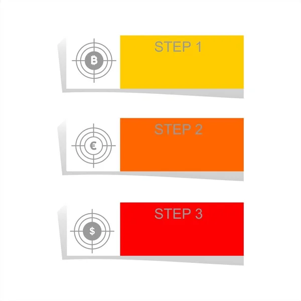 Infographic Design Elements Business Data Three Options Parts Steps Levels — Stock Vector