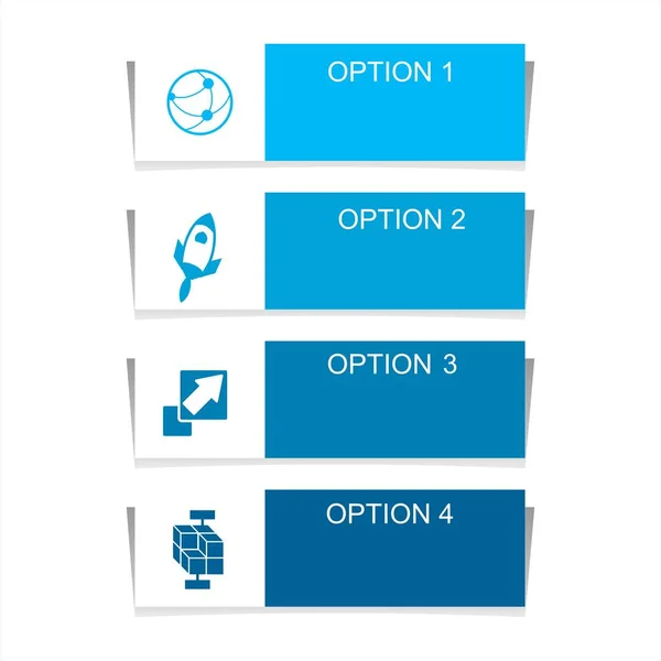 Éléments Conception Infographie Pour Les Données Entreprise Avec Quatre Options — Image vectorielle