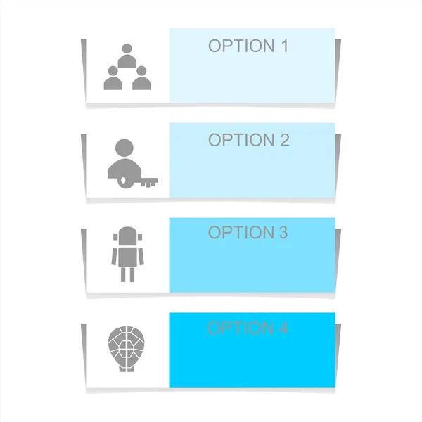 Éléments Conception Infographie Pour Les Données Entreprise Avec Quatre Options — Image vectorielle