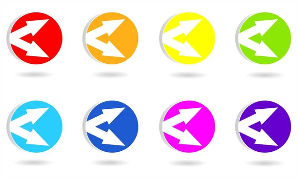 Conjunto Icono Círculo Con Flechas Ilustración Gráfica Vectorial Colores Del — Vector de stock