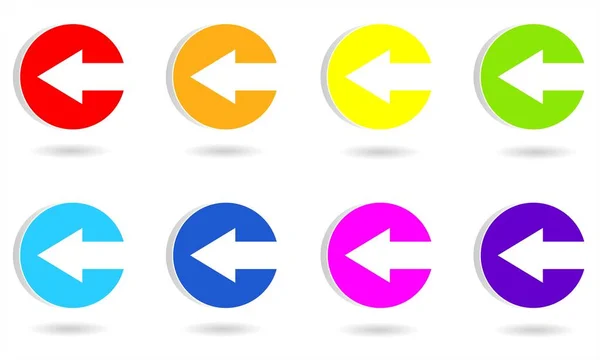 Conjunto Icono Círculo Con Flechas Ilustración Gráfica Vectorial Colores Del — Vector de stock