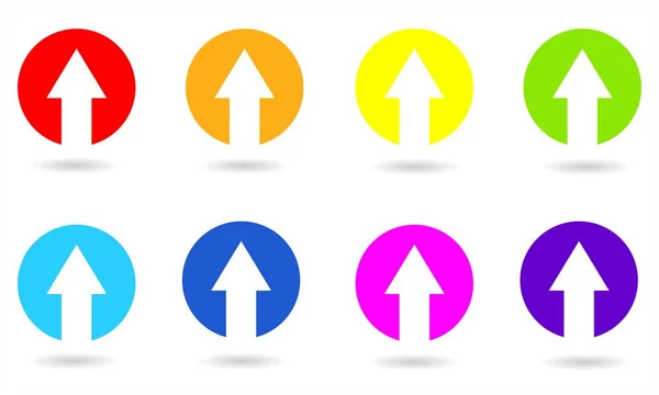 Set Circle Icon Arrows Vector Graphic Illustration Rainbow Colors — Stock Vector