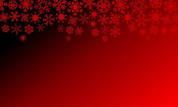 Illustration Noël Avec Flocons Neige Sur Fond Dégradé Couleurs Rouges — Image vectorielle