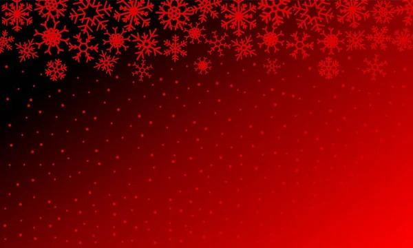 Illustration Noël Avec Flocons Neige Sur Fond Dégradé Couleurs Rouges — Image vectorielle