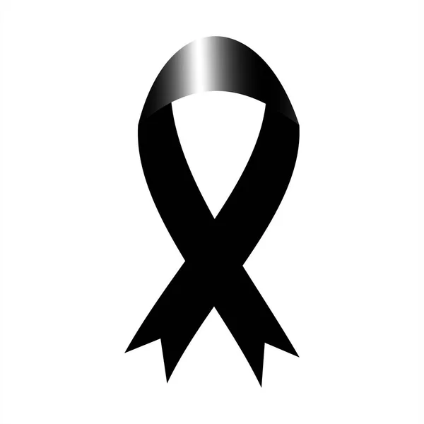 Ruban Sensibilisation Noir Symbole Deuil Mélanome Illustration Graphique Vectorielle — Image vectorielle