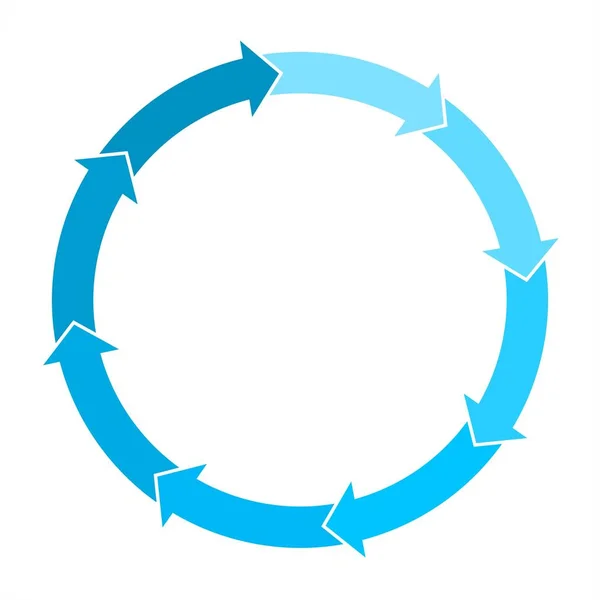 Blaue Kreispfeile Für Diagramm Vektorgrafische Illustration — Stockvektor