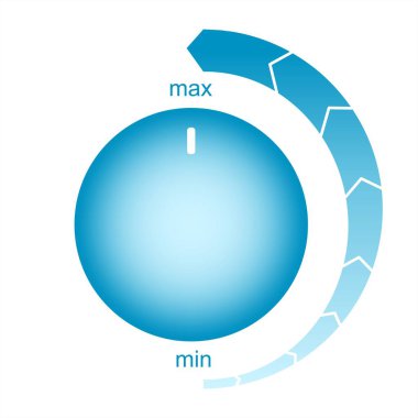 En az en fazla denetimlere. Düzenleme için kullanılan kontrol düğmesi. Beyaz arka plan üzerinde düz simgesi.