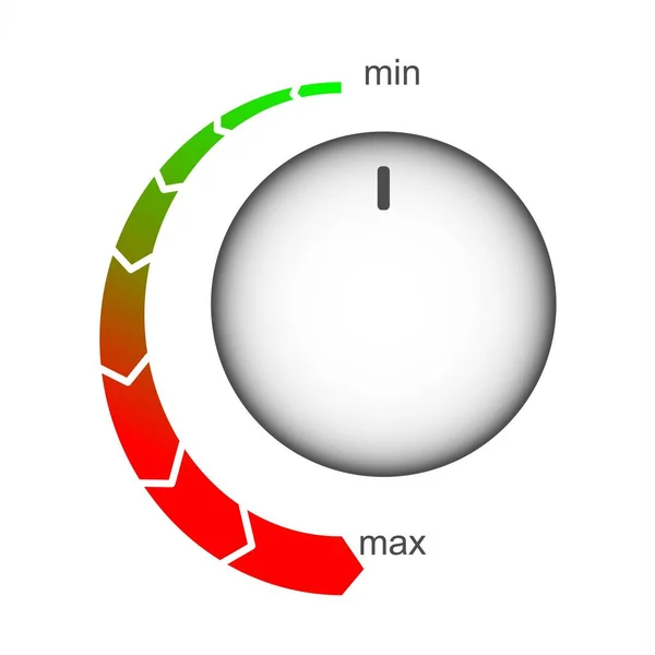 Minimale Tot Maximale Besturingselementen Bedieningsknop Gebruikt Voor Het Reguleren Van — Stockvector