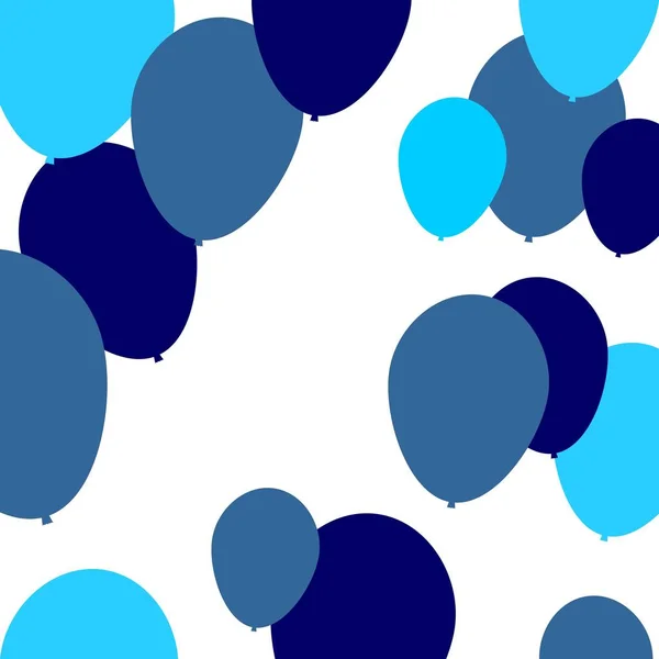 Blauwe Kleur Ballonnen Voor Achtergrond Feest Zakelijke Vectorillustratie — Stockvector