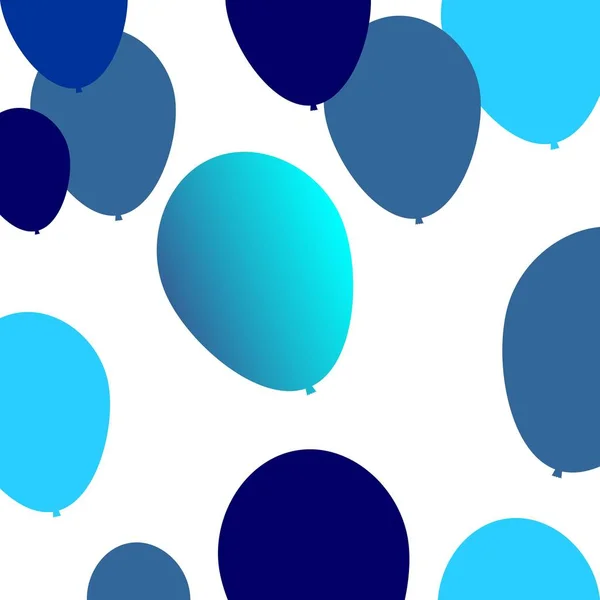 Blauwe Kleur Ballonnen Voor Achtergrond Feest Zakelijke Vectorillustratie — Stockvector