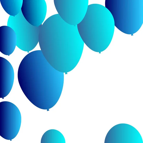 Globos Color Azul Para Fondo Celebración Negocio Vector Ilustración — Archivo Imágenes Vectoriales