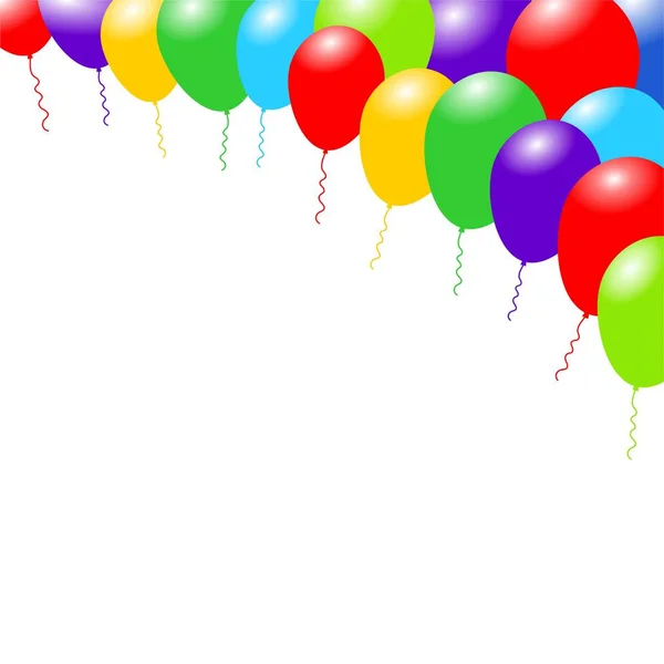 Balões Cor Arco Íris Feliz Fundo Saudação Celebração Ilustração Vetorial — Vetor de Stock