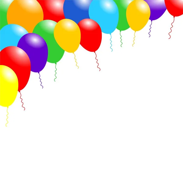 Regenboog Kleur Ballonnen Gelukkig Begroeting Achtergrond Viering Vectorillustratie — Stockvector