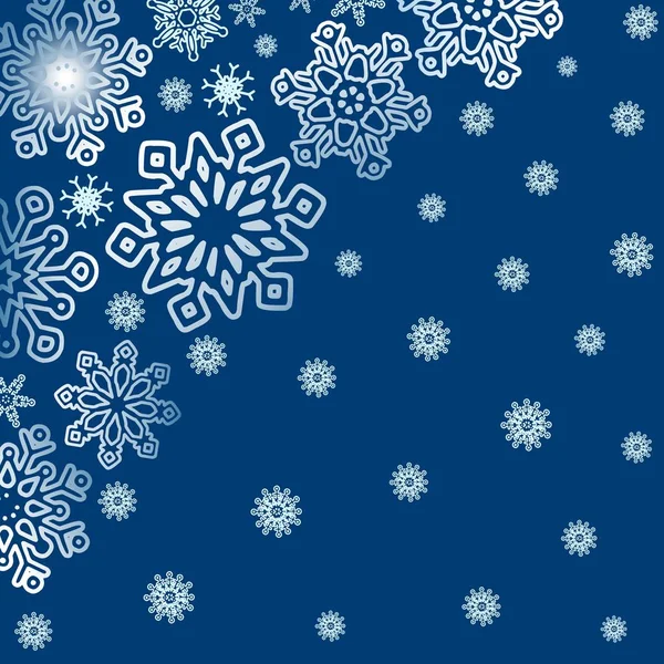 Зимний Фон Различными Снежинками Векторный Рисунок — стоковый вектор