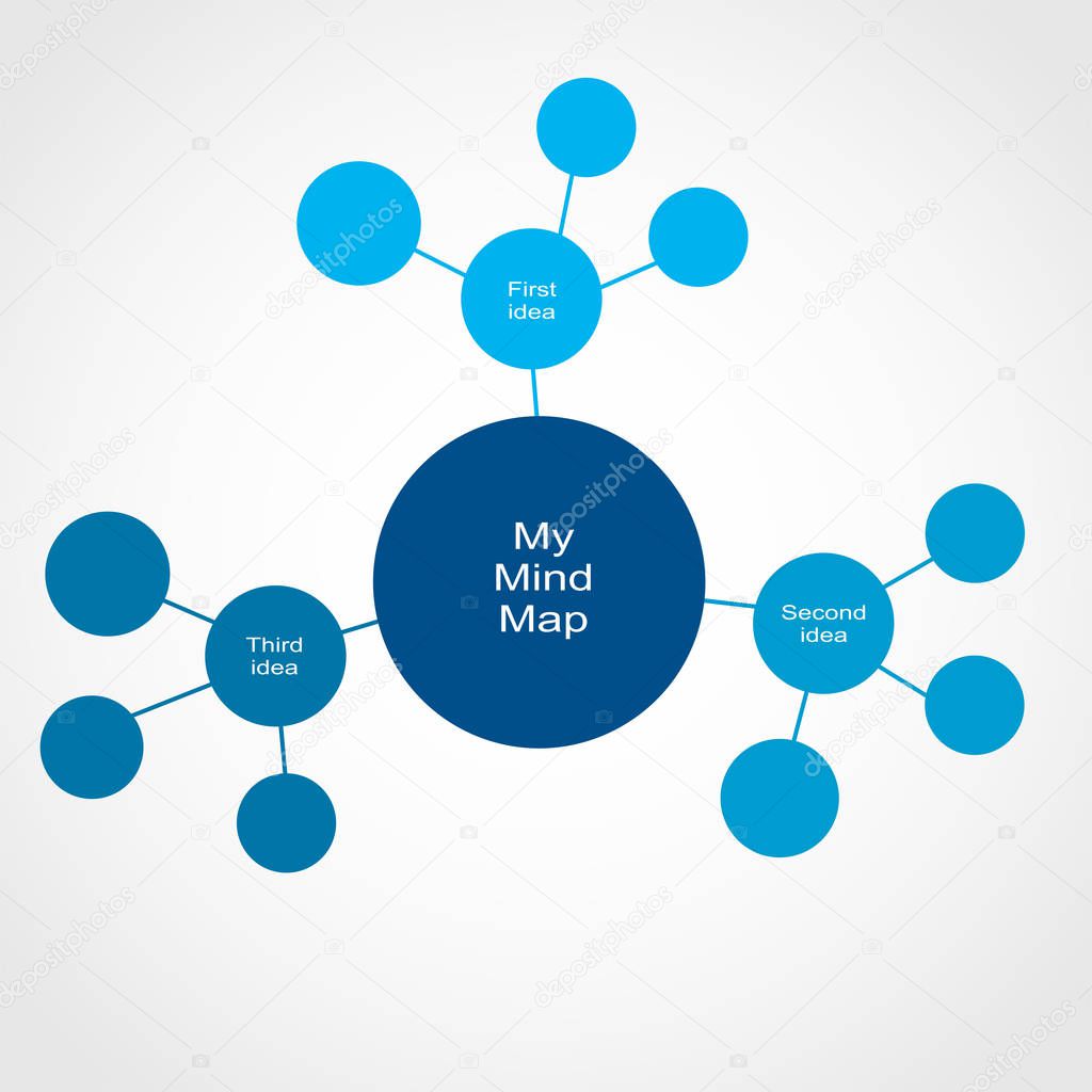 Abstract mind map infographic. Vector graphic illustration.
