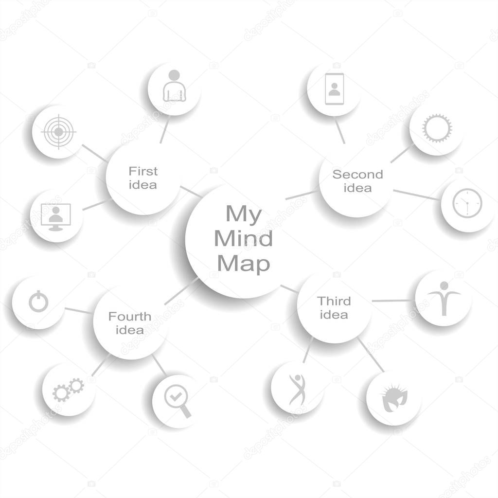 Abstract mind map infographic. Vector graphic illustration.