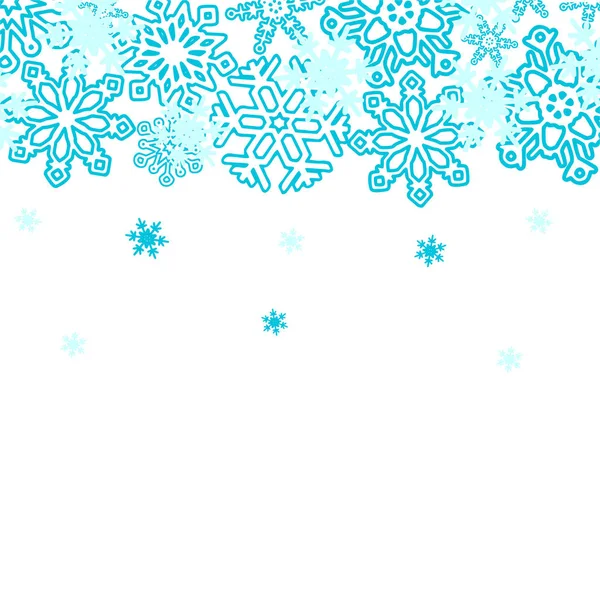 Winter Background Various Snowflakes Vector Graphic Pattern — Stock Vector