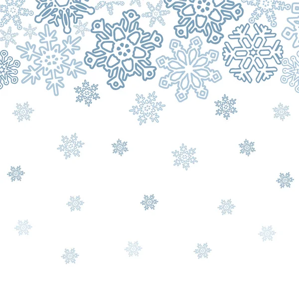 Winter Background Various Snowflakes Vector Graphic Pattern — Stock Vector