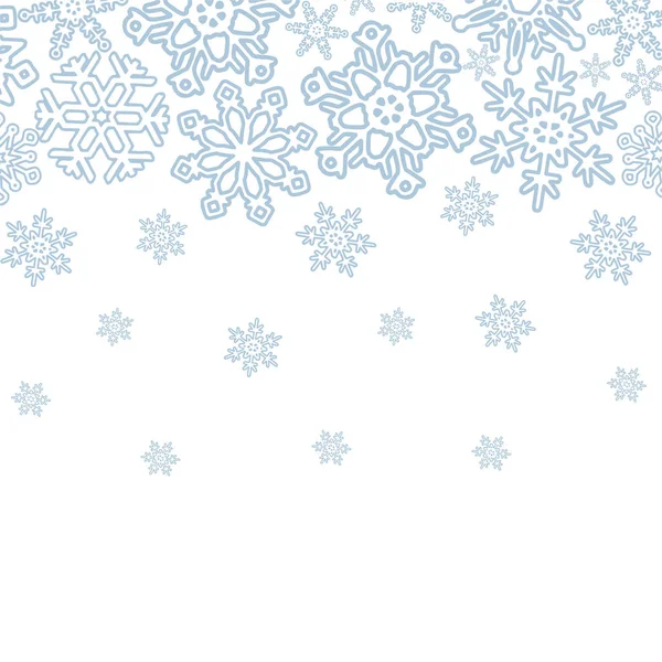 Winter Background Various Snowflakes Vector Graphic Pattern — Stock Vector