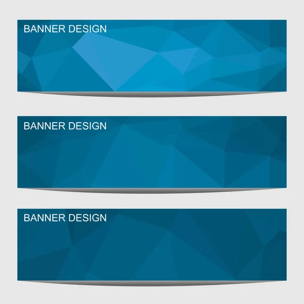 Conjunto Três Banners Modernos Com Fundo Poligonal Ilustração Vetorial Composta — Vetor de Stock